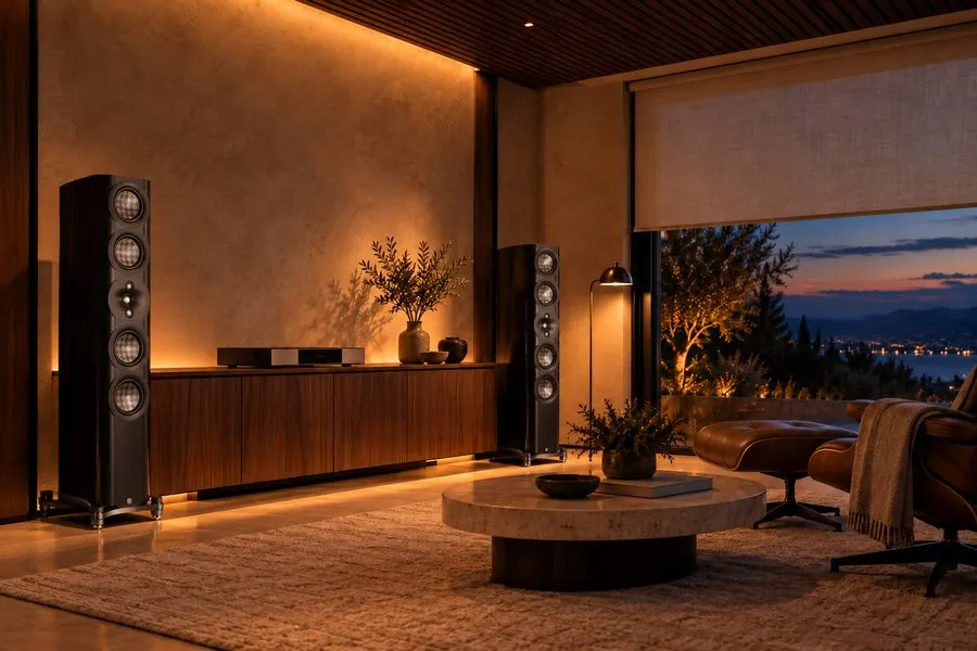 Listening room with Perlisten S7t speakers